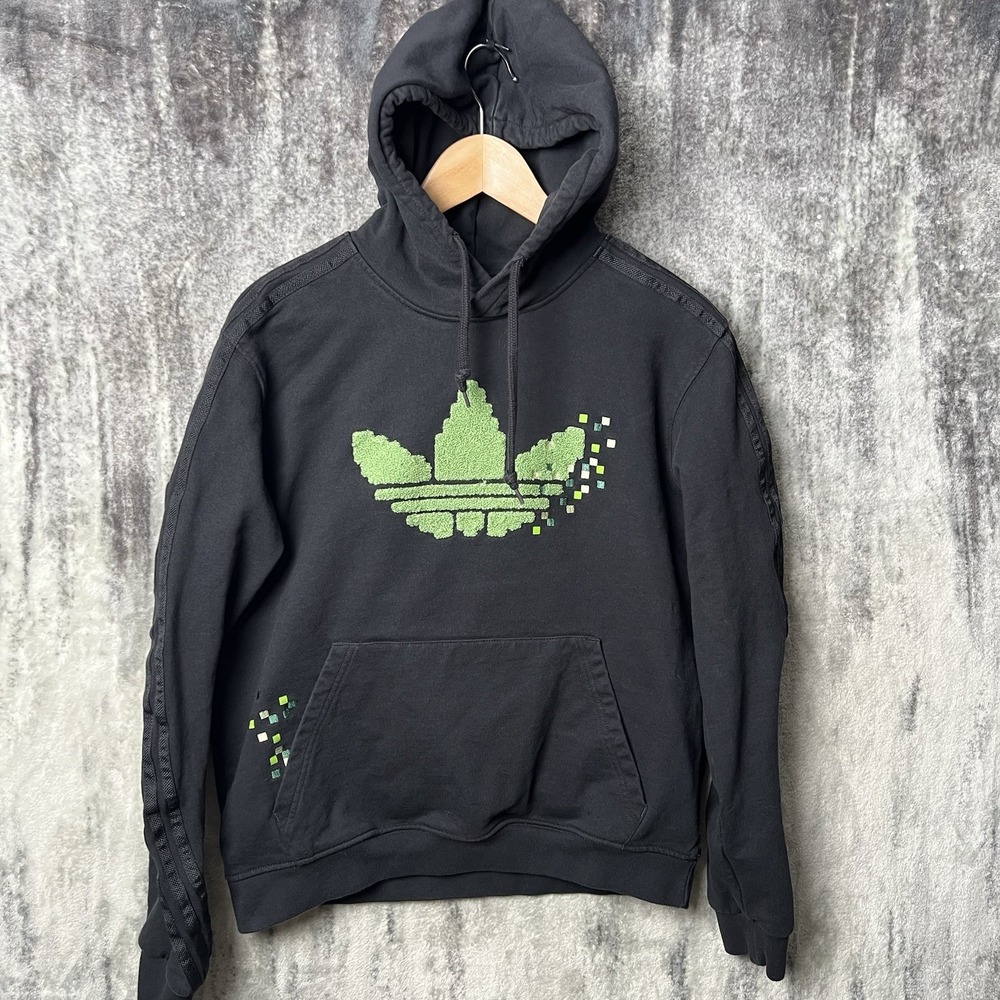 adidas Originals x Minecraft Graphic Hoodie Size Medium Black Embroidered